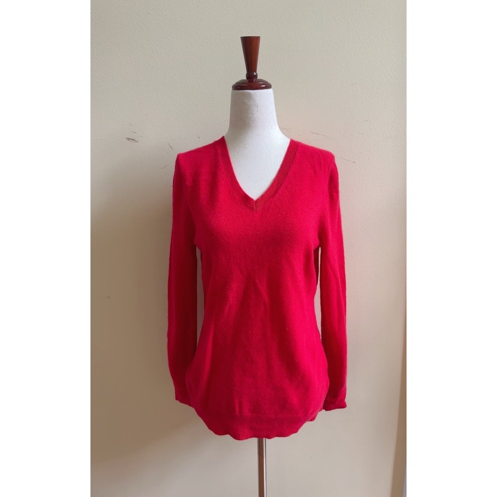 Alex Marie 100% Cashmere Red V-Neck Sweater Size L